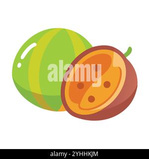 simple vector illustration of a mamoncillo, in a simple and clean style, suitable for food and health themes. fruits flat illustration. Stock Vector