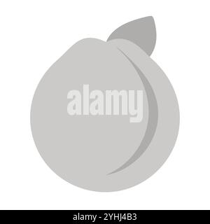 simple vector illustration of a peach, in a simple and clean style, suitable for food and health themes. fruits flat illustration. Stock Vector