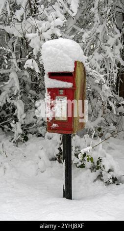 Post Box in Snow Stock Photo