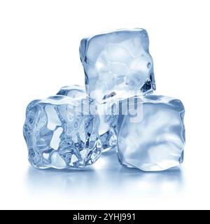 Ice cubes on white background Stock Photo