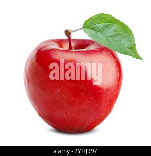 Fresh red apple isolated on white background. Stock Photo