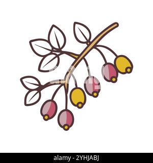 simple vector illustration of a serviceberry, in a simple and clean style, suitable for food and health themes. fruits flat illustration. Stock Vector