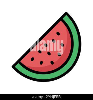 simple vector illustration of a watermelon, in a simple and clean style, suitable for food and health themes. fruits flat illustration. Stock Vector