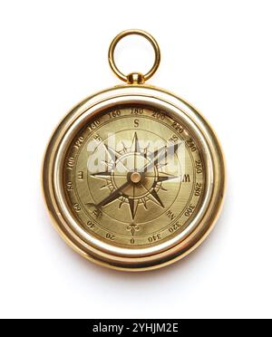 Vintage compass isolated on white background Stock Photo - Alamy