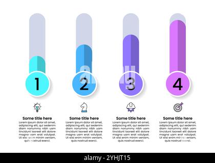 Infographic template with icons and 4 options or steps. Can be used for workflow layout, diagram, banner, webdesign. Vector illustration Stock Vector