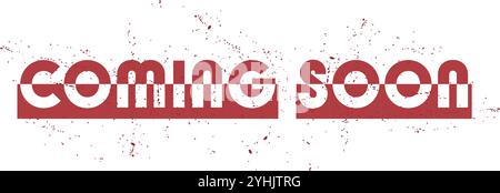 Red stamp text isolated COMING SOON. Banner for announcements promotions notifications or new arrivals for advertising or promotional campaigns Stock Vector