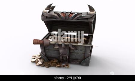 boxes with bat decorations with white background Stock Photo