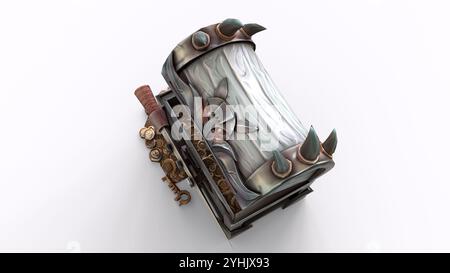 boxes with bat decorations with white background Stock Photo