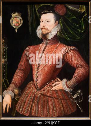 Robert Dudley, Earl of Leicester, (1532/3-1588), about 1575, By an unknown artist, National Portrait Gallery, London, UK Stock Photo