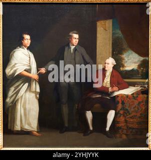 Mai (Omai) (about 1753-1780), Sir Joseph Banks (1743-1820) and Daniel Solander (1736-1882), circa 1775-1776, By William Parry, National Portrait Galle Stock Photo