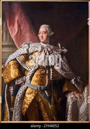 King George III, (1738-1820), based on a portrait of 1761-1762, By studio of Allan Ramsay, National Portrait Gallery, London, UK Stock Photo