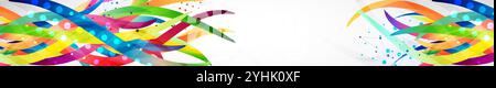 Abstract colored background on a gray gradient. Curves painted in bright colors, arbitrarily mixed with each other. Hand drawn vector. Stock Vector
