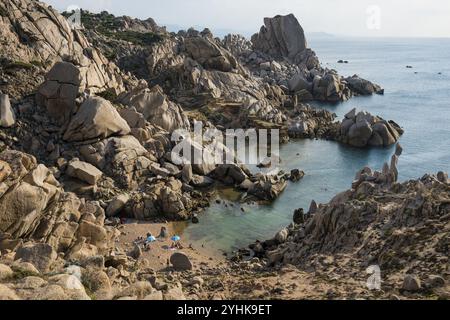 Bizarre and huge granite rocks by the sea, Spiaggia Cala Francese, Capo Testa, near Santa Teresa di Gallura, Sardinia, Italy, Europe Stock Photo