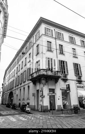 Milan, Italy - March 30: The Quadrilatero della moda or Via Montenapoleone is a high-class shopping district in the centre  of Milan, Italy. Stock Photo