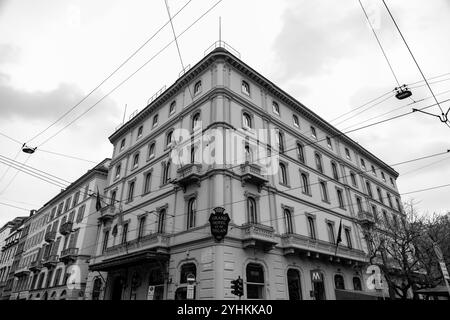 Milan, Italy - March 30: The Quadrilatero della moda or Via Montenapoleone is a high-class shopping district in the centre  of Milan, Italy. Stock Photo