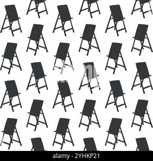 Vector seamless pattern of hand drawn sketch doodle easel isolated on white background Stock Vector