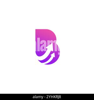 letter B arrow up logo design. b initial for financial Stock Vector