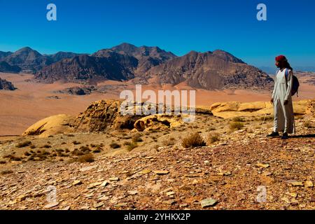 Wadi Rum Desert (Uadi Rum). World Heritage Site since 2011 (Unesco). Jordan. Stock Photo