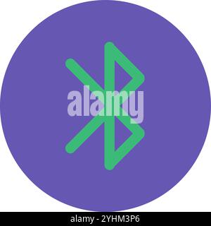 Signal transfer device round sticker. Wireless transmission standard, abstract techno circle icon for modern and retro technological design. Simple co Stock Vector