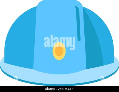 Protective helmet of an engineer, service worker icon. Worker equipment for protection of life and health element. Simple flat vector isolated on whit Stock Vector
