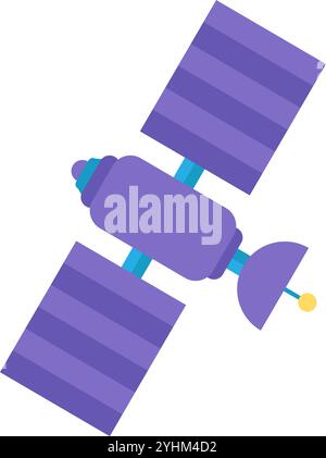 Compact low orbit spy satellite for technical reconnaissance on the Earth surface icon. Modern technologies of communication surveillance element. Sim Stock Vector