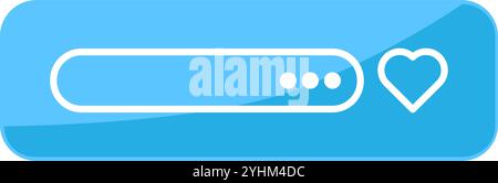 Top search bar of the browser with the symbol of content added to Favorites icon. Mobile application interface control element. Simple flat vector iso Stock Vector