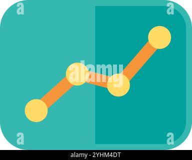 Business chart stick graph of stock market icon. Financial statistic with uptrend line element. Simple flat vector isolated on white background Stock Vector