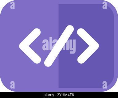 Special programming symbol of triangular quotation marks and a right slash icon. Script language element and coding element. Simple flat vector isolat Stock Vector