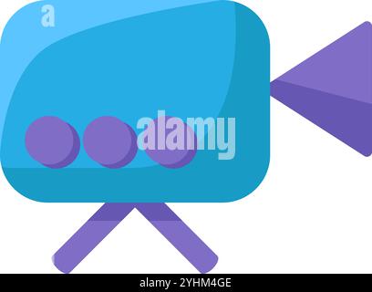 Camera for filming movies icon. Equipment for filming and broadcasting news feeds, reports and live broadcasts element. Simple flat vector isolated on Stock Vector