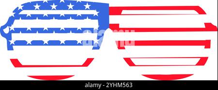 Vector illustration of club glasses from the collection of American flag-themed icons. A celebration of American culture and identity. Independence Da Stock Vector