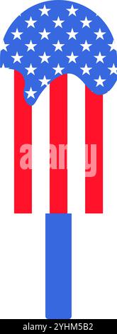 Vector illustration of a popsicle or ice cream from the collection of American flag-themed icons. A celebration of American culture and identity. Inde Stock Vector