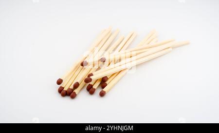 Pile of cooks matches on white background Stock Photo
