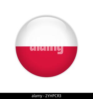 Poland flag on button Stock Vector