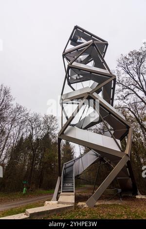 Mureck: observation tower Murturm in Süd-Steiermark, Steiermark, Styria, Austria Stock Photo
