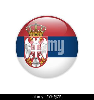 Serbia flag on button Stock Vector