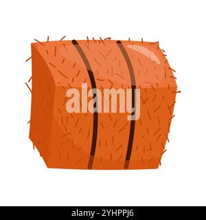 hay bale flat vector illustration clipart Stock Vector