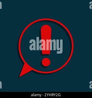 Red Exclamation Mark in Speech Bubble Symbolizing Warning, Attention, and Urgency. Alert or Warning Symbol Stock Vector