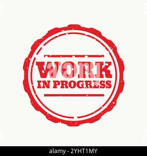 work in progress stamp in rubber style Stock Vector