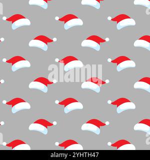 Santa hat pattern. Christmas design. Vector simple flat illustration. Stock Vector