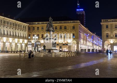 Turin Christmas Lights in via Roma in the city center, called Planetary by the artist Carmelo Giammello. Stock Photo