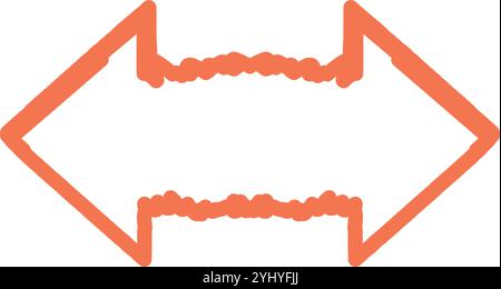 double headed arrow brush stroke Stock Vector