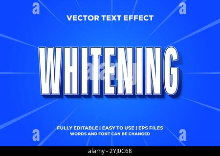 whitening vector text effect illustration fully editable Stock Vector