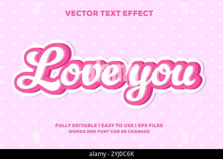 love you vector text effect is fully editable and easy to use Stock Vector