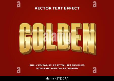 golden vector text effect is fully editable and easy to use Stock Vector