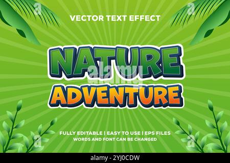 nature adventure vector text effect fully editable Stock Vector