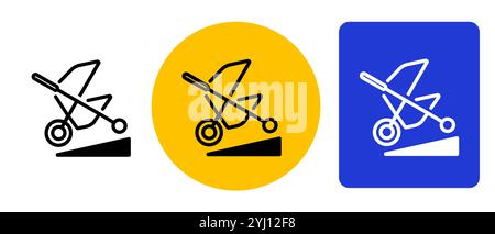 Baby Stroller Logo. Stroller Blue Color Vector Illustration Stock ...