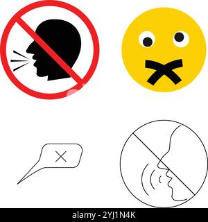 no talking icon illustration design Stock Vector