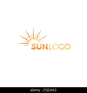 Sun Logo Simple and Luxury Design. Sunrise Icon Vector Stock Vector