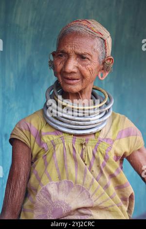 Close up shot of a old north eastern women Stock Photo