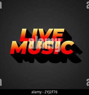 Live music. Text effect design in 3D style for social media marketing ads Stock Vector